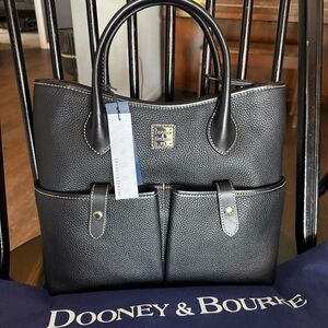 Dooney & Bourke Black Pebble Grain Short Handle Tote